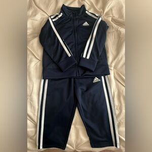 Adidas Kids Navy Tracksuit with White Accents